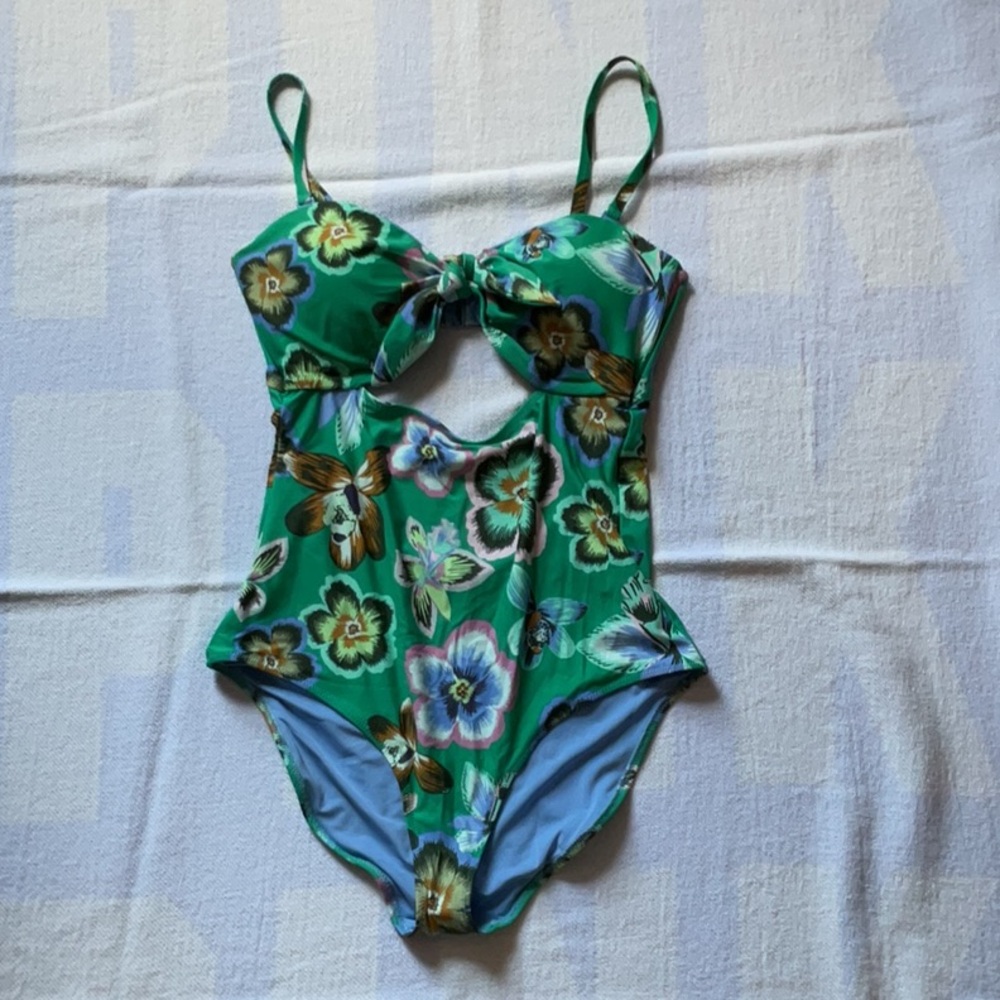 NWOT Aerie Tie Bandeau One Piece Swimsuit